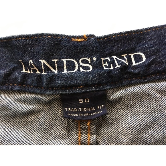 Mens Land's End 50 x 30 Jeans Traditional Fit Dark Wash Straight Comfort Waist - Picture 3 of 5